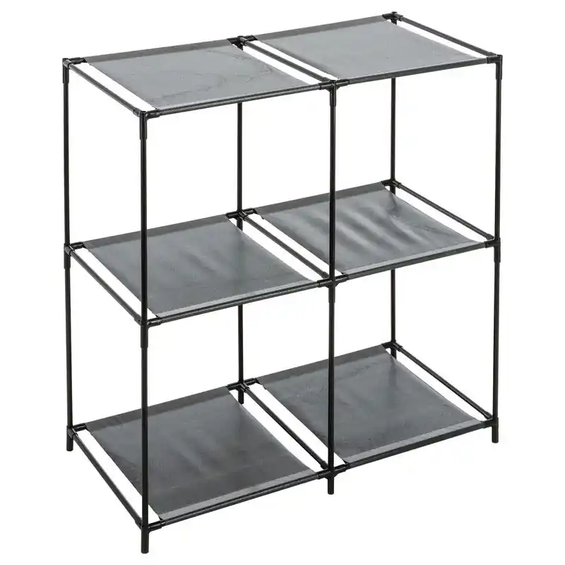 Veilige Betaling 5Five Opbergrek 2-laags - metaal - kunststof - zwart - 67 x 68 cm - Opbergrekjes