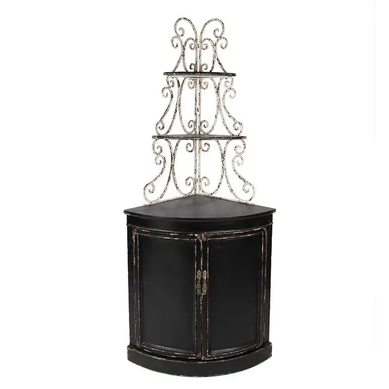 Clayre & Eef Wandkast 78x55x181 cm Zwart Hout Laatste Kans