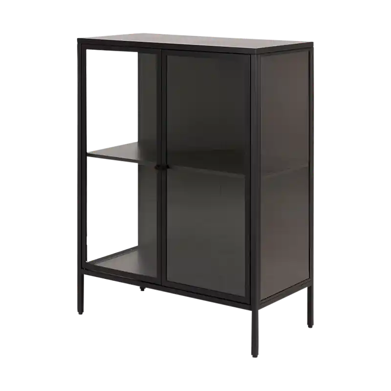 Roy metalen vitrinekast zwart - 80 x 98,7 cm Direct Beschikbaar