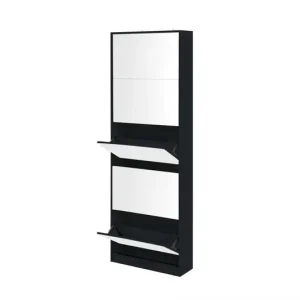 Uitverkoop Feel Furniture - Schoenenkast met spiegel - 5 Laden - Zwart