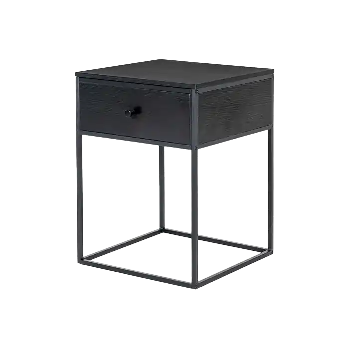 Exclusieve Aanbieding Karen metalen nachtkastje zwart - 40 x 40 cm