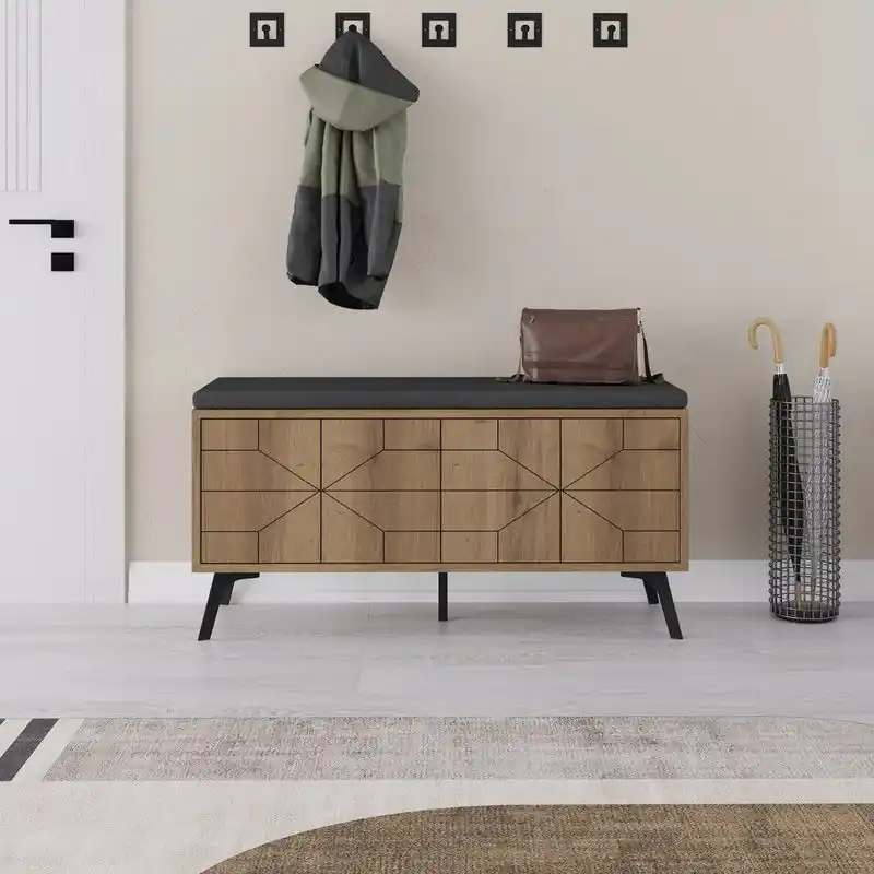 Schoenenkast Dune Bench Naturel Melamine 107x55x35 cm Beste Prijs