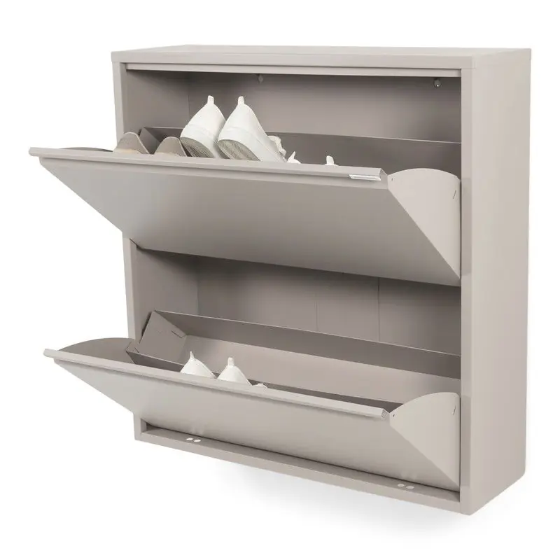 Gratis Retour Spinder Design schoenenkast Billy 2 - Silky Taupe - 12 paar schoenen