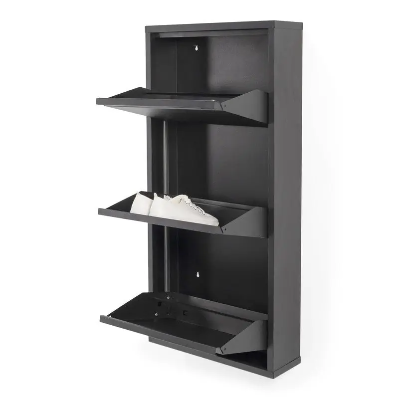 Lage Prijs Spinder Design schoenenkast Billy 3 - Zwart - 6 paar schoenen