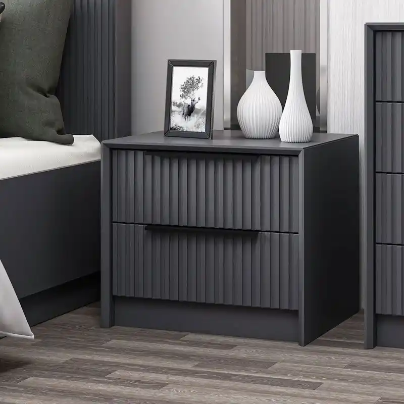Nachtkastje Kale Luxe Antraciet Melamine 45x53x45 cm Origineel