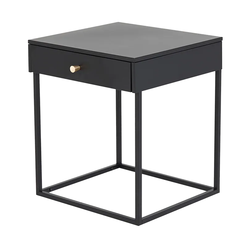Lewis metalen nachtkastje zwart - 43 x 41 cm Seizoensaanbieding
