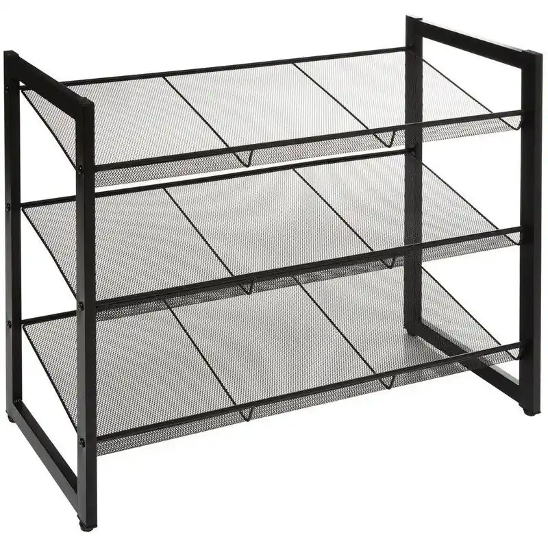 5Five Schoenenrek - 9 paar schoenen - zwart - metaal - 72 x 62 cm - Schoenenrekken Korting