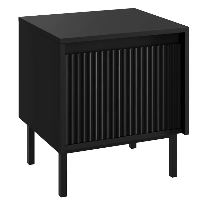 Speciale Aanbieding Meubella - Nachtkastje Orvana - Zwart - 45 cm