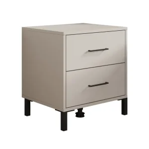 Meubella - Nachtkastje Vidor - Beige - 48 cm Nieuw