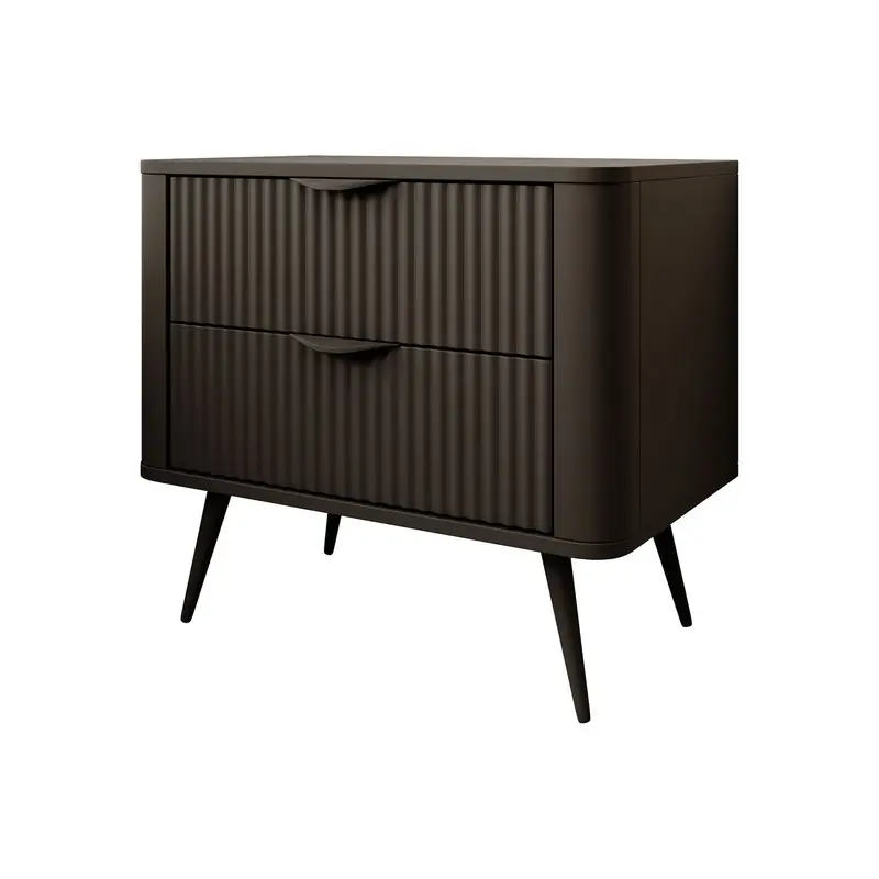 Superprijs Meubella - Nachtkastje Lima - Zwart - 63 cm