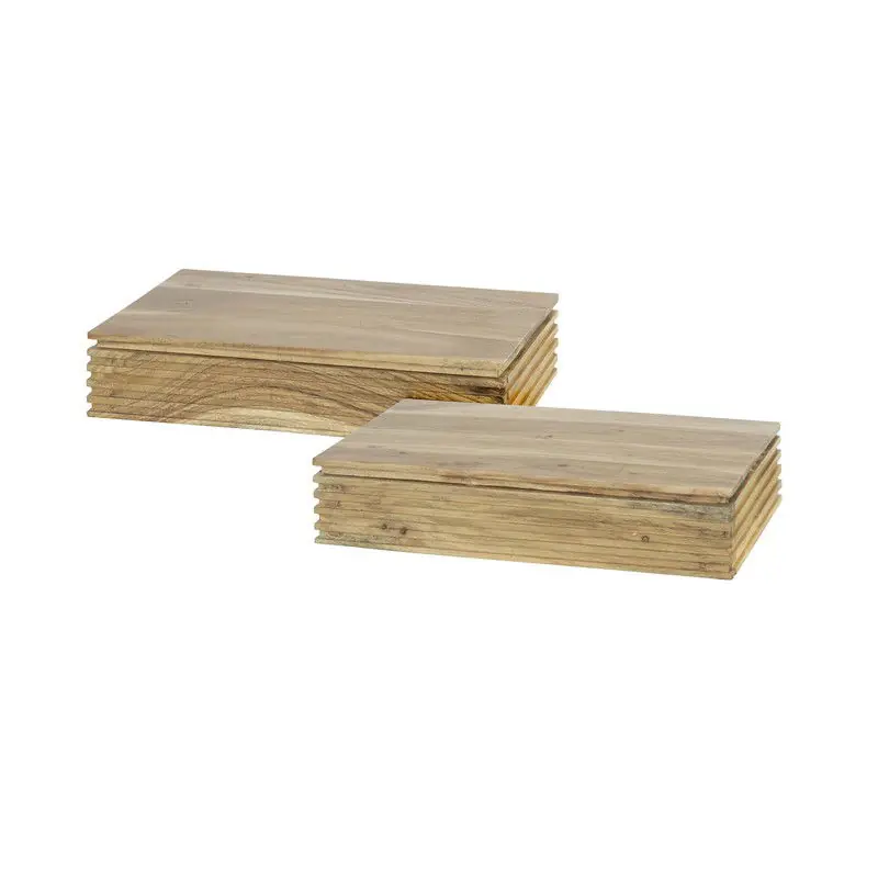 Meest Verkocht Nachtkastje Naturel Acaciahout - Set van 2 - 40x25x8cm