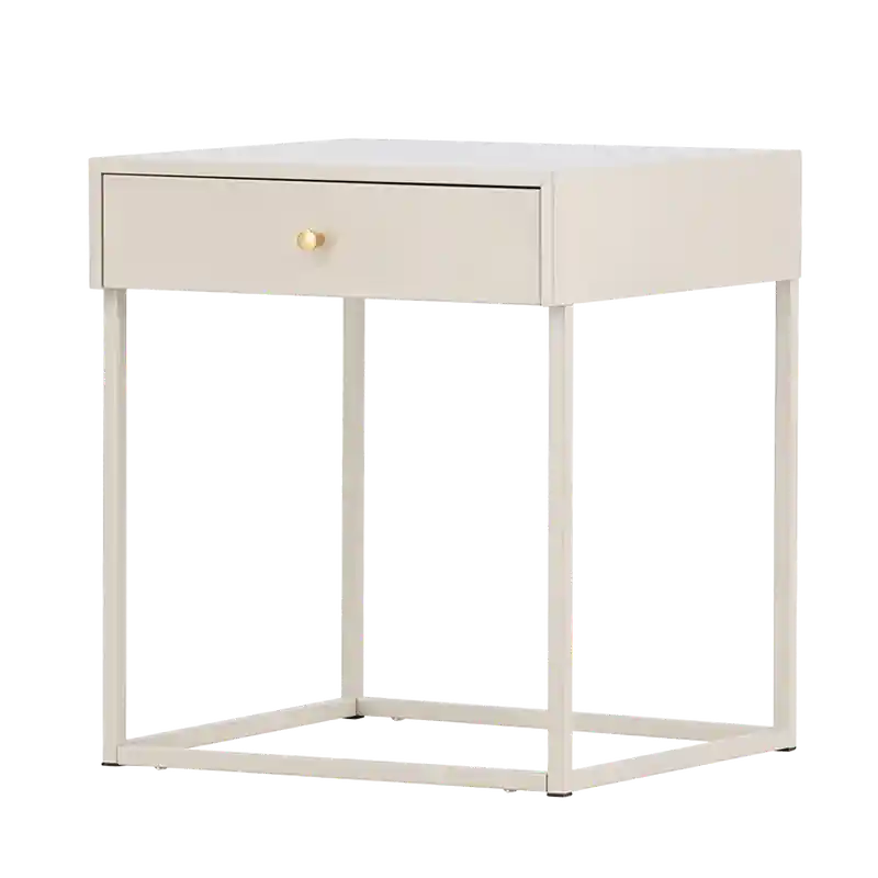 Topkwaliteit Lewis metalen nachtkastje beige - 43 x 41 cm