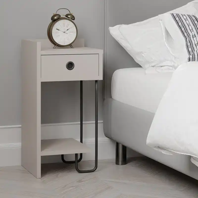 Nachtkastje Sirius Left Mokka Melamine 32x61x30 cm Speciale Aanbieding
