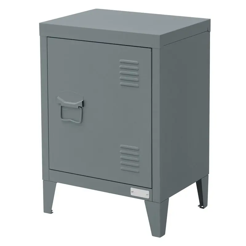 Superprijs Nachtkastje 40x30x58 cm antraciet staal met verstelbare plank ML Design