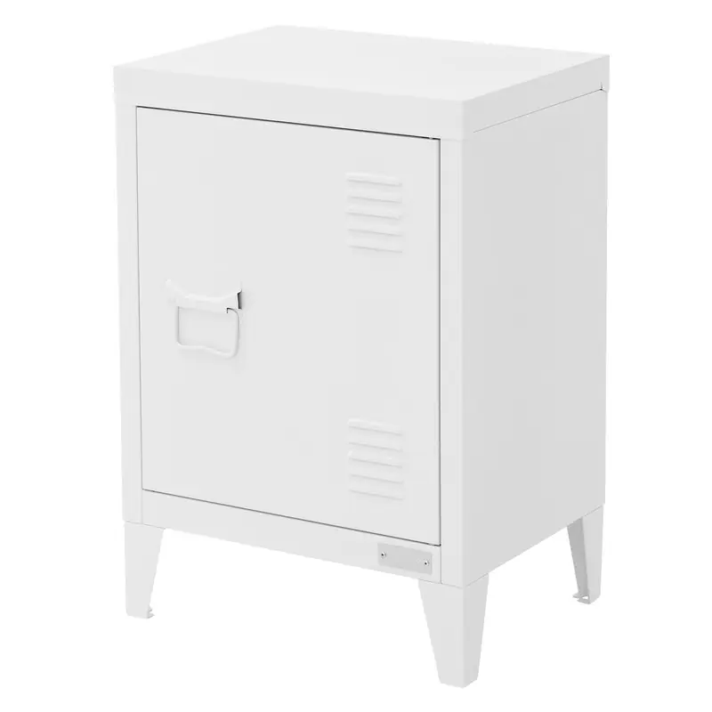Nachtkastje 40x30x58 cm wit staal met verstelbare plank ML Design Gratis Retour