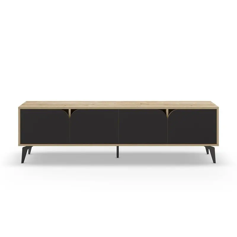 Lage Kosten Tv-meubel 4 deuren met metalen poten L180 cm - FLORA