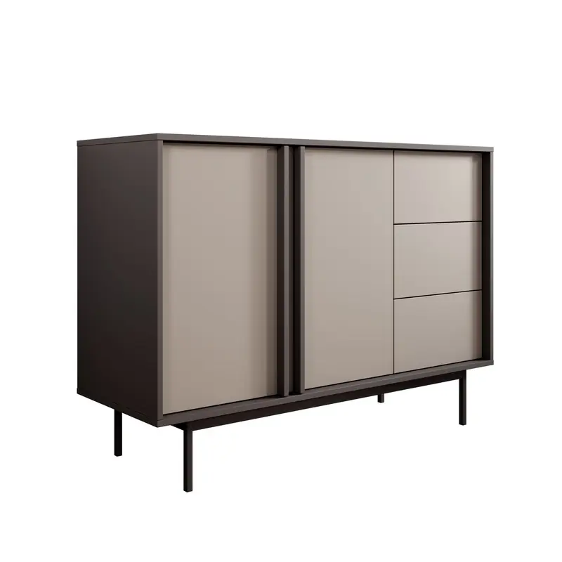 Beste Prijs Meubella - Antigo - Dressoir - Beige/Antraciet - 123x43x87 cm