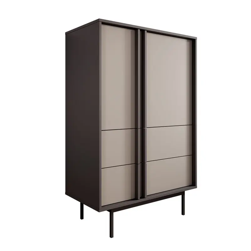 Groothandel Meubella - Antigo - Dressoir - Beige/Antraciet - 83x43x127 cm