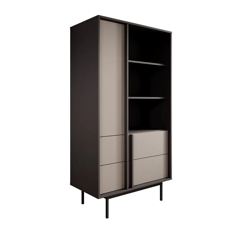 Veilige Betaling Meubella - Antigo - Boekenkast - Beige/Antraciet - 83x43x155 cm