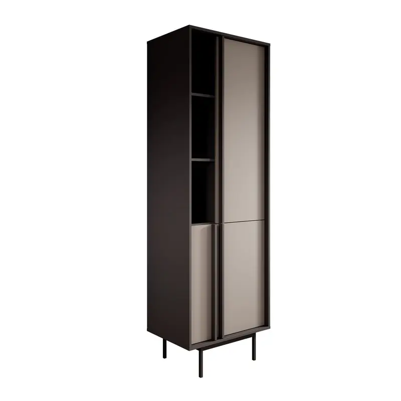 Meubella - Antigo - Boekenkast - Beige/Antraciet - 63x43x195 cm Origineel
