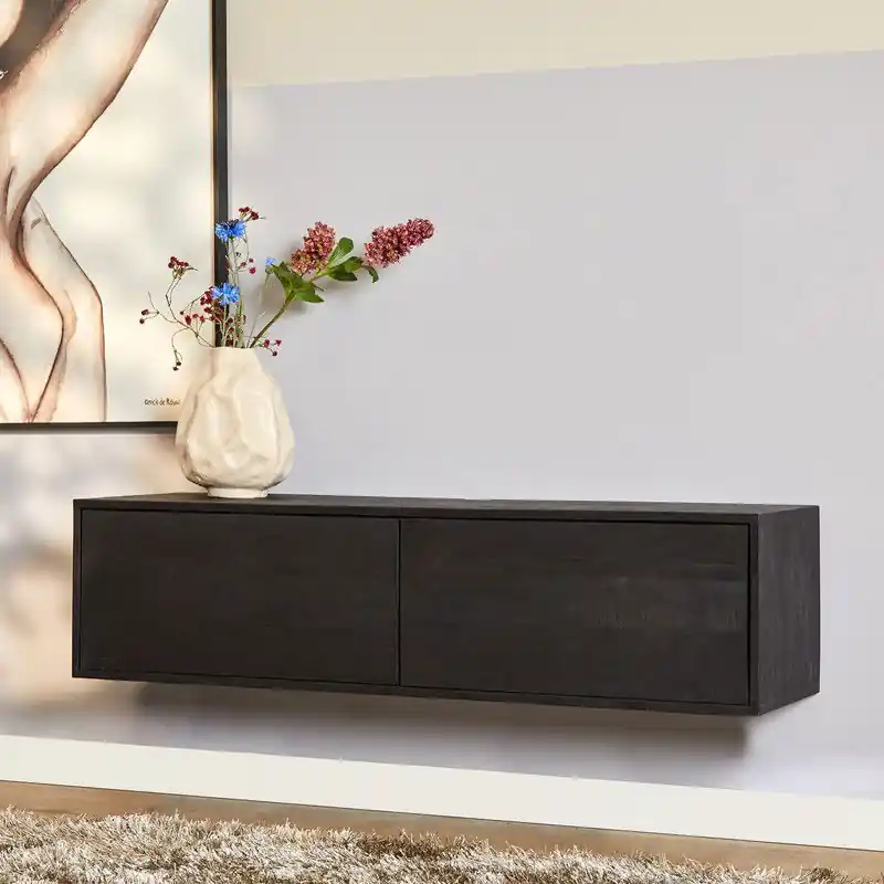 Zwevend tv-meubel Vision Black | 120 cm - 120 x "30" x "35" Uitverkoop
