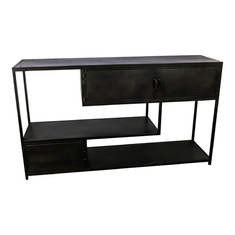 PTMD - Kast Duana - Zwart - 140x35x80.5cm Nieuwe Collectie