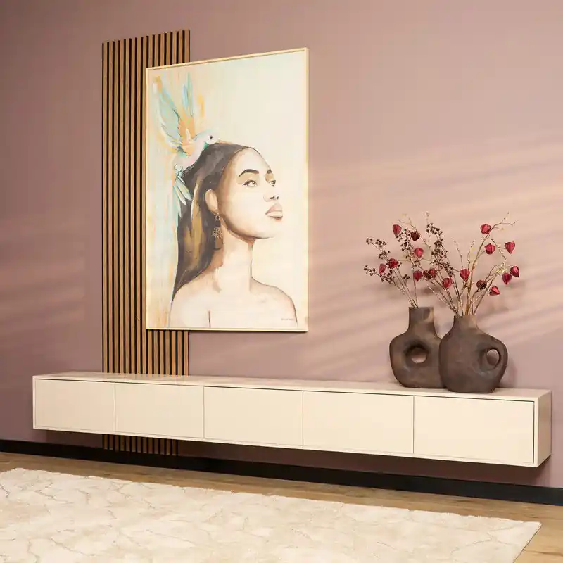 Direct Beschikbaar Zwevend tv-meubel Vision Sand | 280 cm