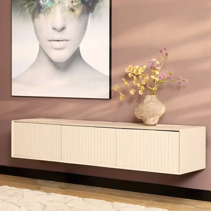 Bestel Nu Zwevend tv-meubel Madison Sand | 160 cm - 166 cm x 41 cm x 36 cm