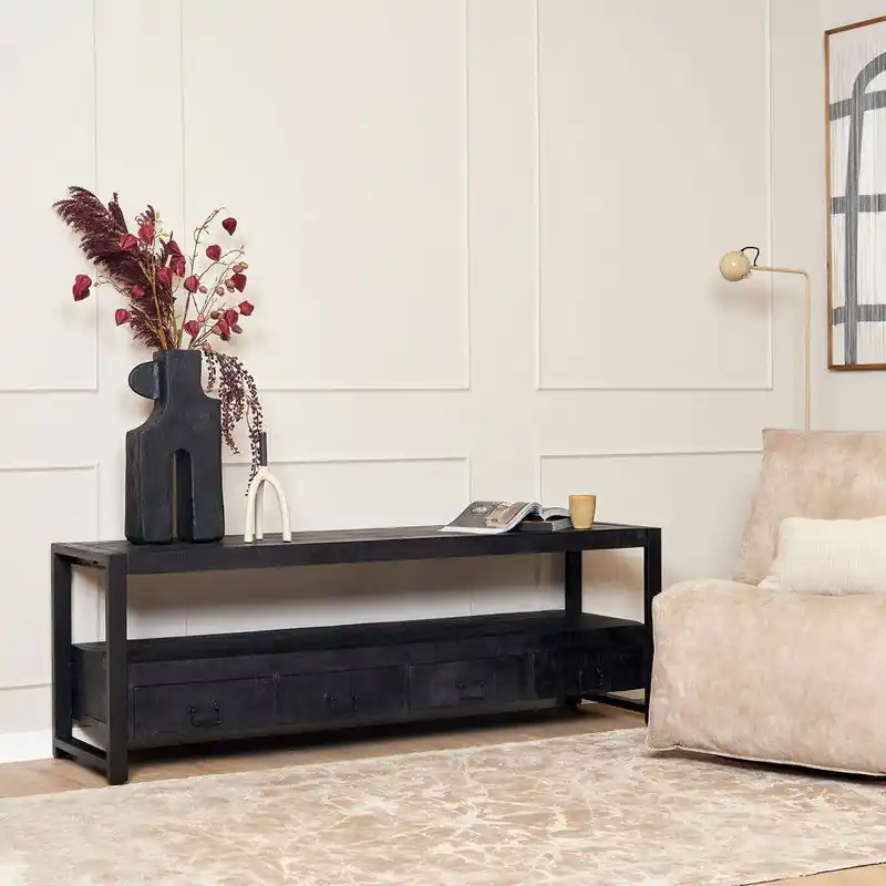 Tv meubel Boaz Black | 180 cm - Zwart - 150 x 180 x 60 x 45 Meest Verkocht