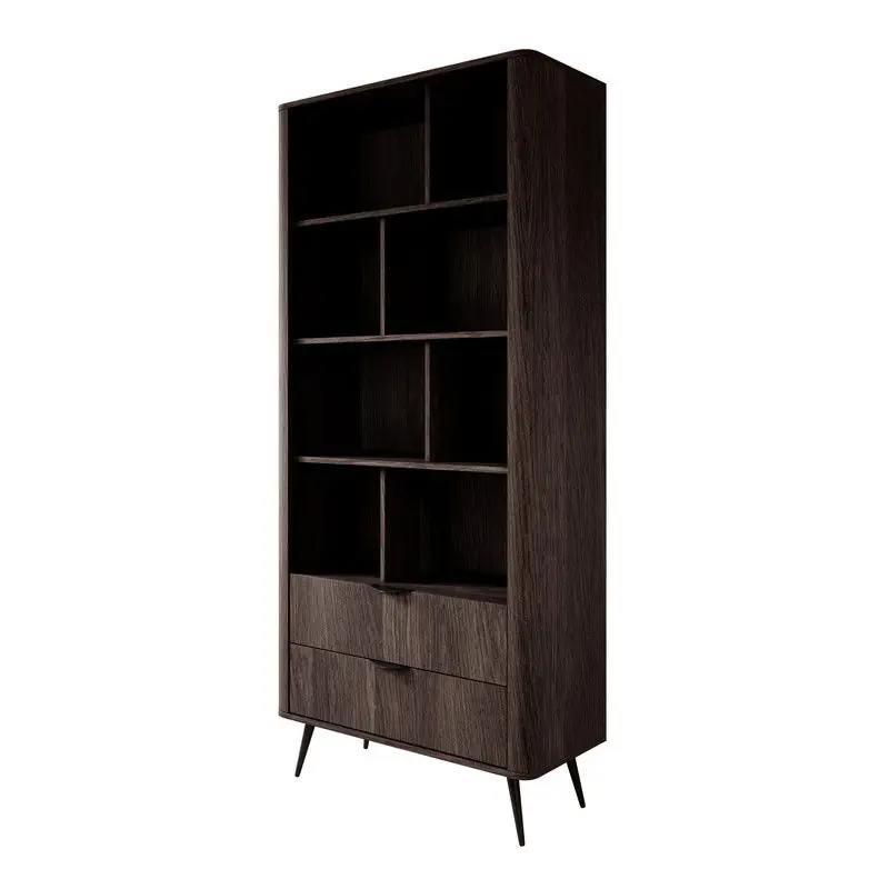 Weekendaanbieding Meubella - Victoria - Boekenkast - Donker eiken - 88x38x194 cm
