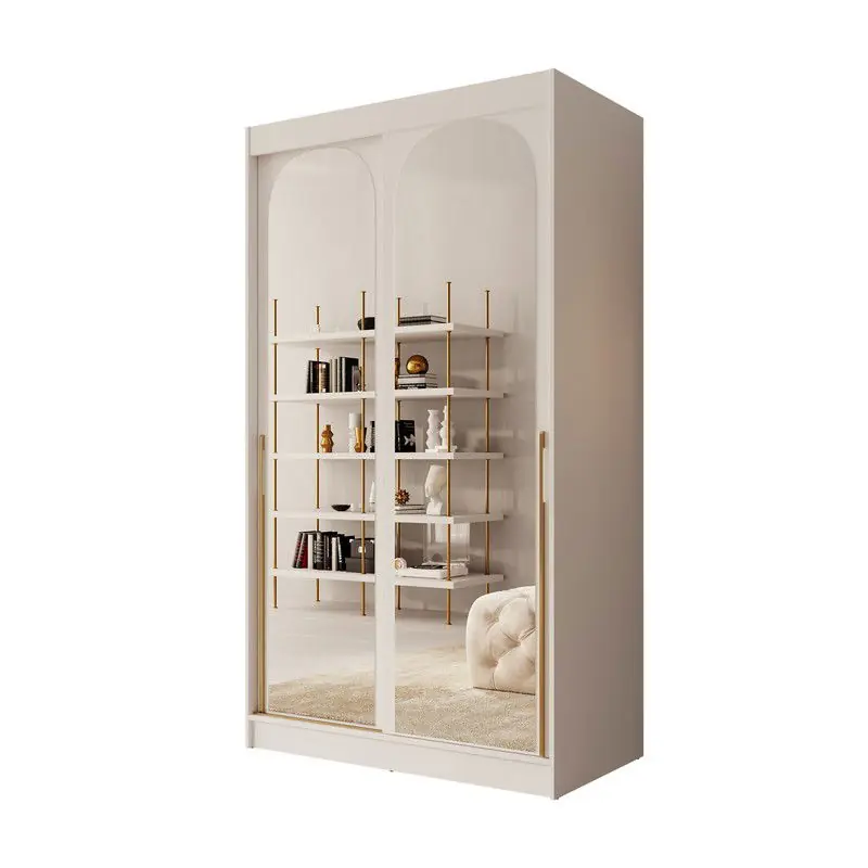 Meubella - Moniq - Kledingkast met 2 schuifdeuren - Wit - 120x65x215 cm Veilige Betaling