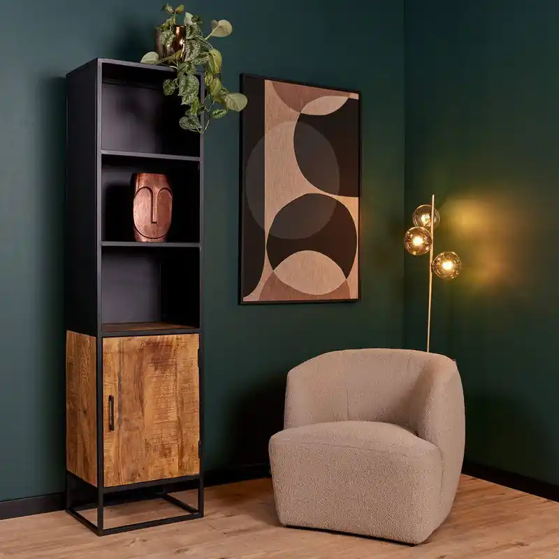 Boekenkast Oakland | 50 cm - Bruin; Zwart - 50 x x 40 - Mangohout Budget