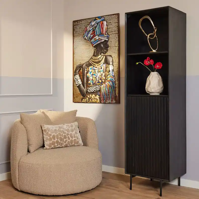 Flitsaanbieding Boekenkast Madison | 55 cm - Zwart - 60 x 55 x 205 x 45 - Mangohout