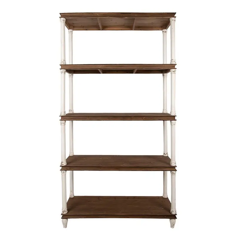 Clayre & Eef Kast 110x40x210 cm Wit Hout Superprijs