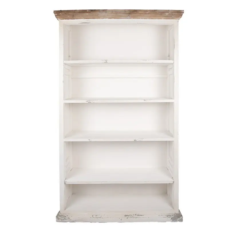 Handgemaakt Clayre & Eef Boekenkast Verstelbare Planken 116x36x195 cm Wit Hout