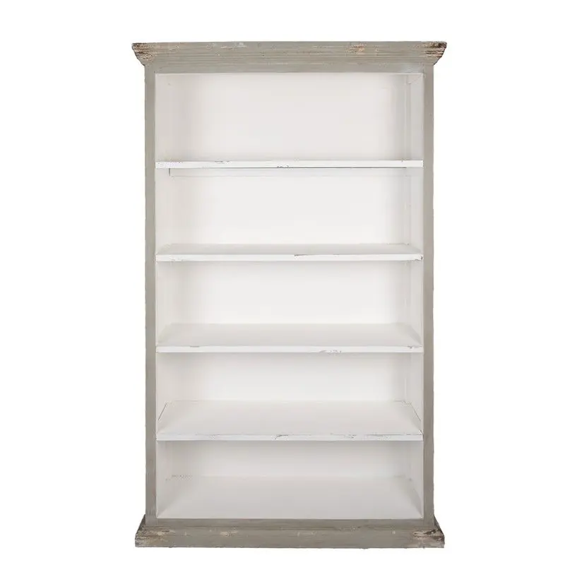 Clayre & Eef Boekenkast 116x36x195 cm Grijs Hout Goedkoop