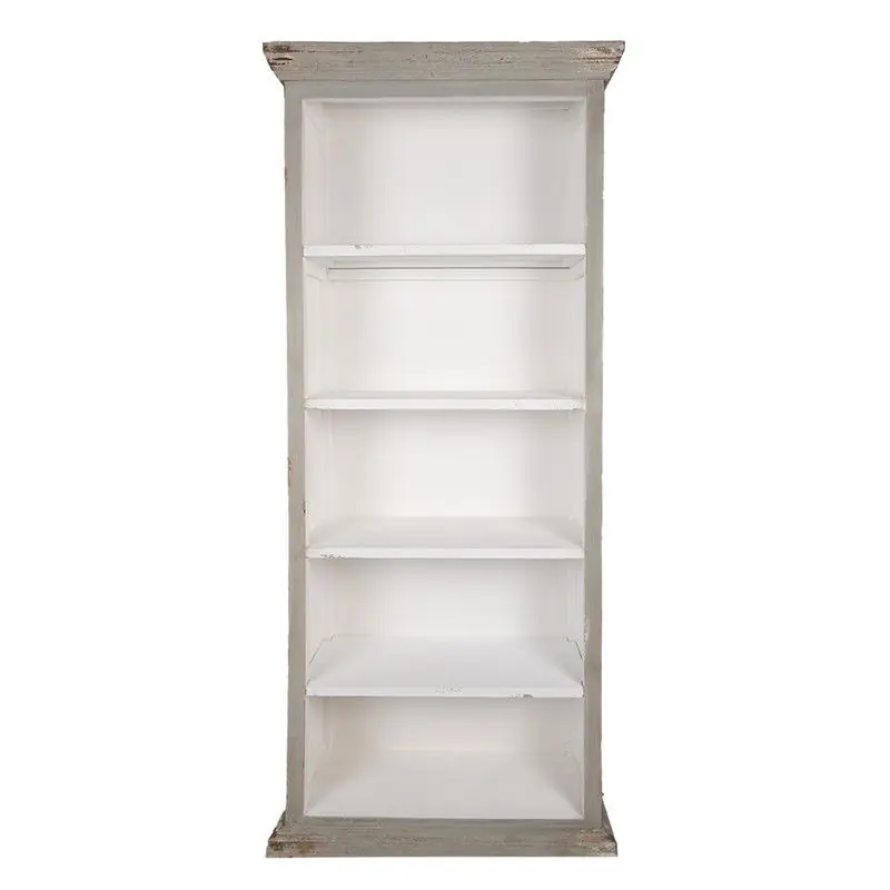 Clayre & Eef Boekenkast 80x36x195 cm Grijs Hout Flitsaanbieding