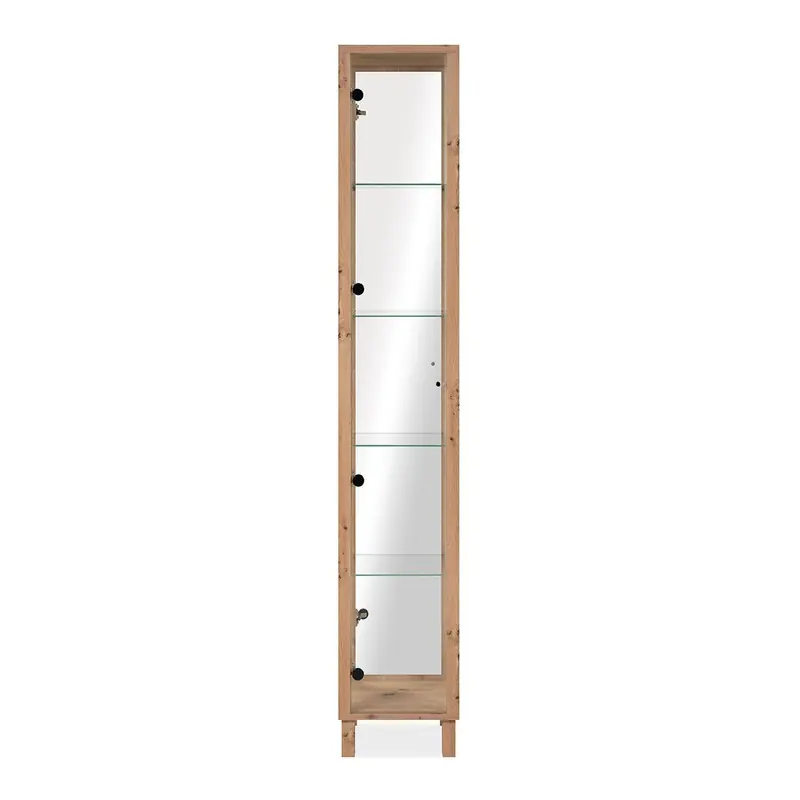 Aanbieding Vitrinekast met 1 deur en 4 glazen planken H189 cm - ALBI