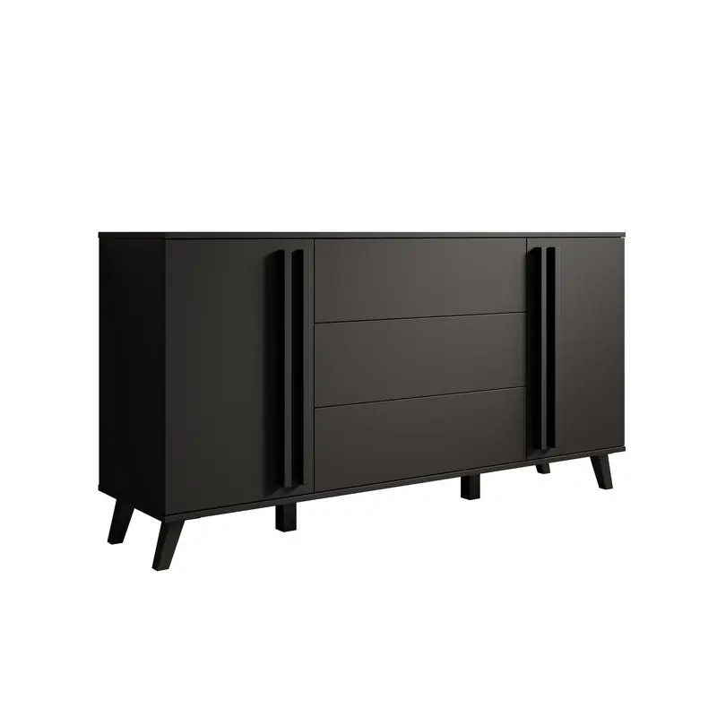 Flitsaanbieding Meubella - Hydra - Dressoir - Zwart - 150x40x78 cm