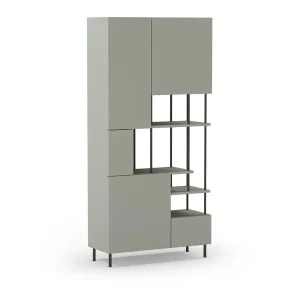 Wereldwijde Verzending Marckeric - Boekenkast Perla - Zwart - 84x34x175cm