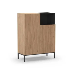 Aanbieding Marckeric - Kast Cailin - Zwart - 90x40x120cm