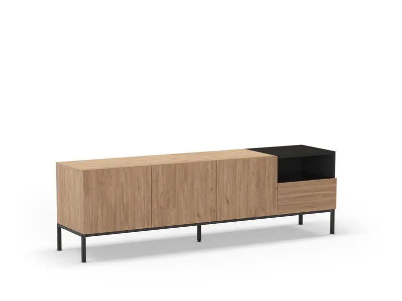 Alleen Vandaag Marckeric - Tv-meubel Cailin - Zwart - 180x42x55cm