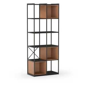 Ambachtelijk Marckeric - Boekenkast Anya - Zwart - 70.5x39x179cm