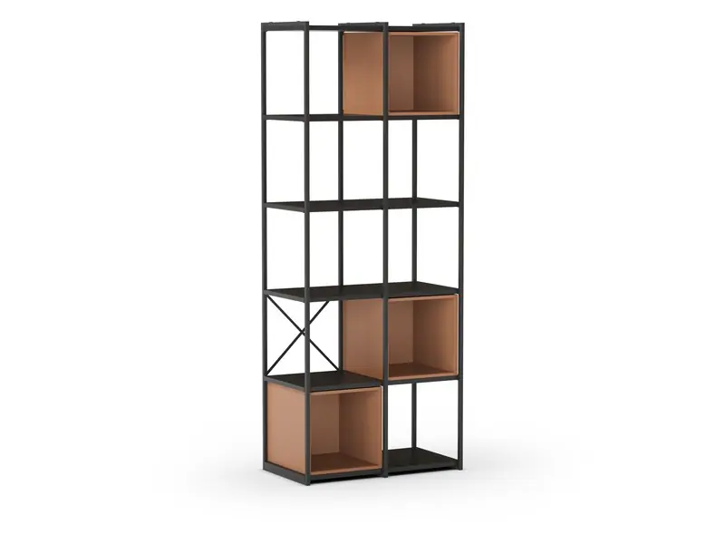 Ambachtelijk Marckeric - Boekenkast Anya - Zwart - 70.5x39x179cm