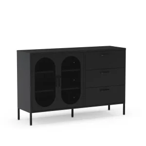 Beperkt Aanbod Marckeric - Dressoir Diora - Zwart - 140x40x90cm