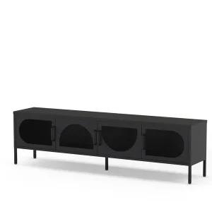 Exclusief Marckeric - Tv-meubel Tayra - Zwart - 180x35x50cm