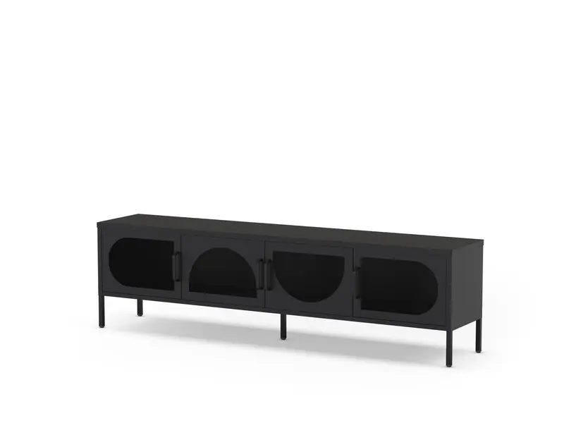 Exclusief Marckeric - Tv-meubel Tayra - Zwart - 180x35x50cm