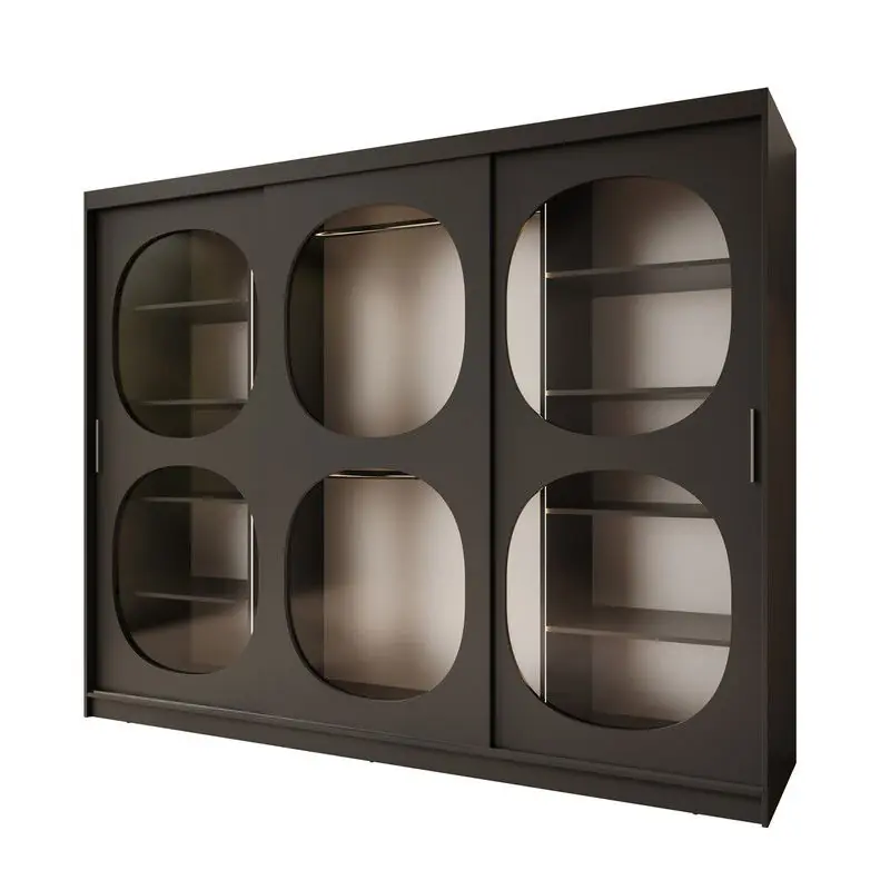 Korting Meubella - Kledingkast Bravanti - Zwart - 250 cm