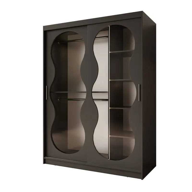 Meubella - Kledingkast Bunaro - Zwart - 150 cm Origineel