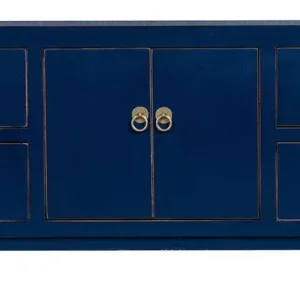 Budget Fine Asianliving Chinese TV Kast Blauw Midnight Blue - Orientique